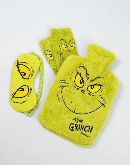 Vanilla Underground The Grinch Character Green Hot Water Bottle Gift Set - One Size Image 3