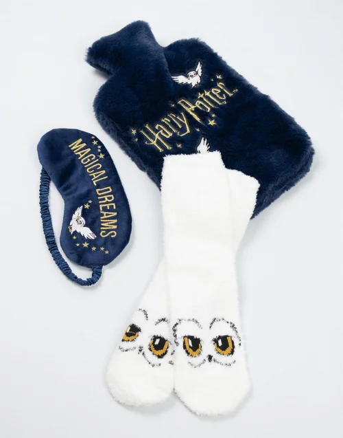 Vanilla Underground Harry Potter Character Adults Navy Hot Water Bottle Gift Set - One Size Image 3