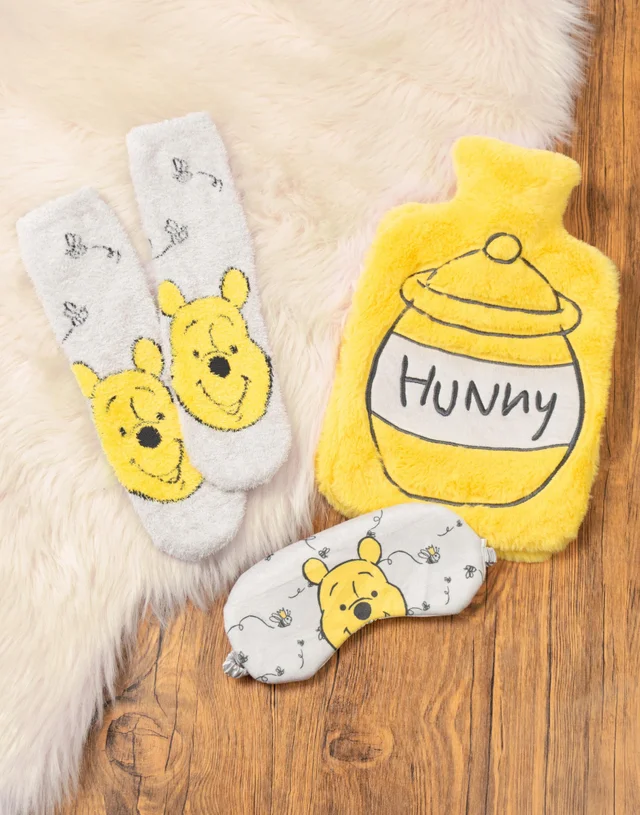 Vanilla Underground Disney Winnie The Pooh Adults Yellow Hot Water Bottle Gift Set