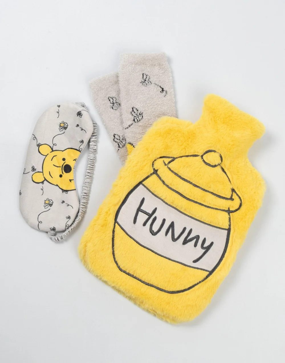 Vanilla Underground Disney Winnie The Pooh Adults Yellow Hot Water Bottle Gift Set - One Size Image 3