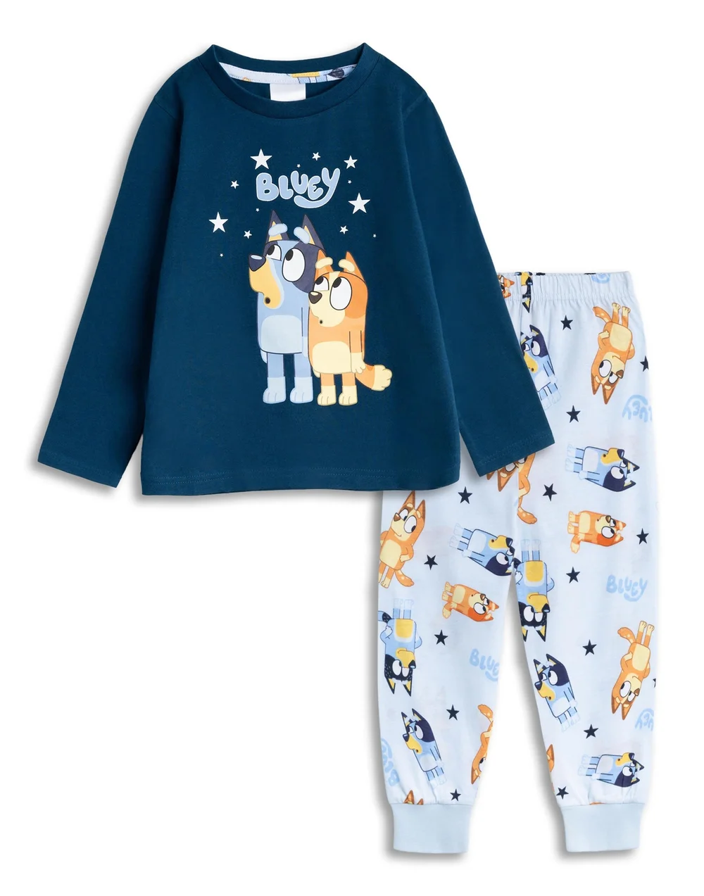 Vanilla Underground Bluey Kids Navy 'Family' Long Pyjama Set (18mnths-7yrs) - 18 - 24 Months Image 1