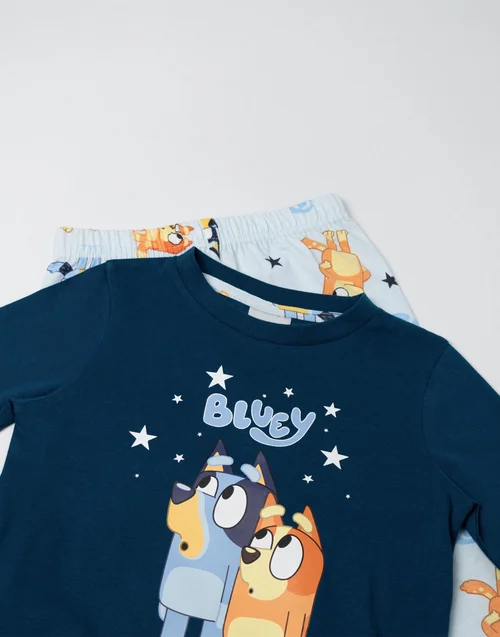 Vanilla Underground Bluey Kids Navy 'Family' Long Pyjama Set (18mnths-7yrs) - 18 - 24 Months Image 3