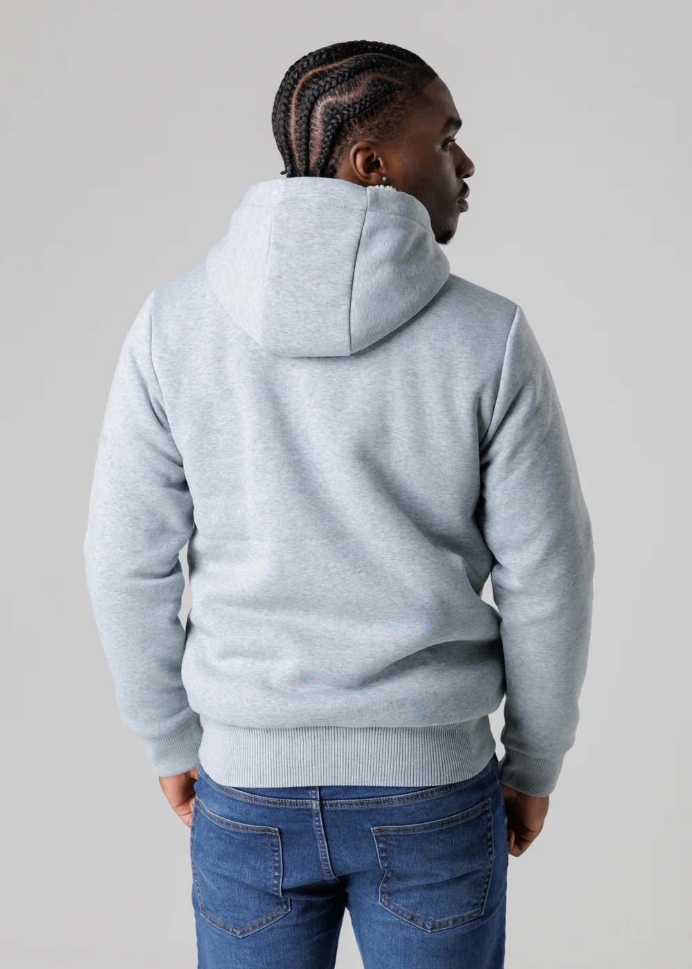 Tokyo Laundry Light Grey Brushed Back Fleece Zip-Through Hoody With Borg Lining - XL Image 2