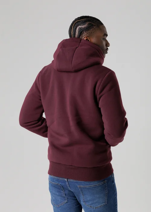 Tokyo Laundry Burgundy Brushed Back Fleece Zip-Through Hoody With Borg Lining - M Image 2