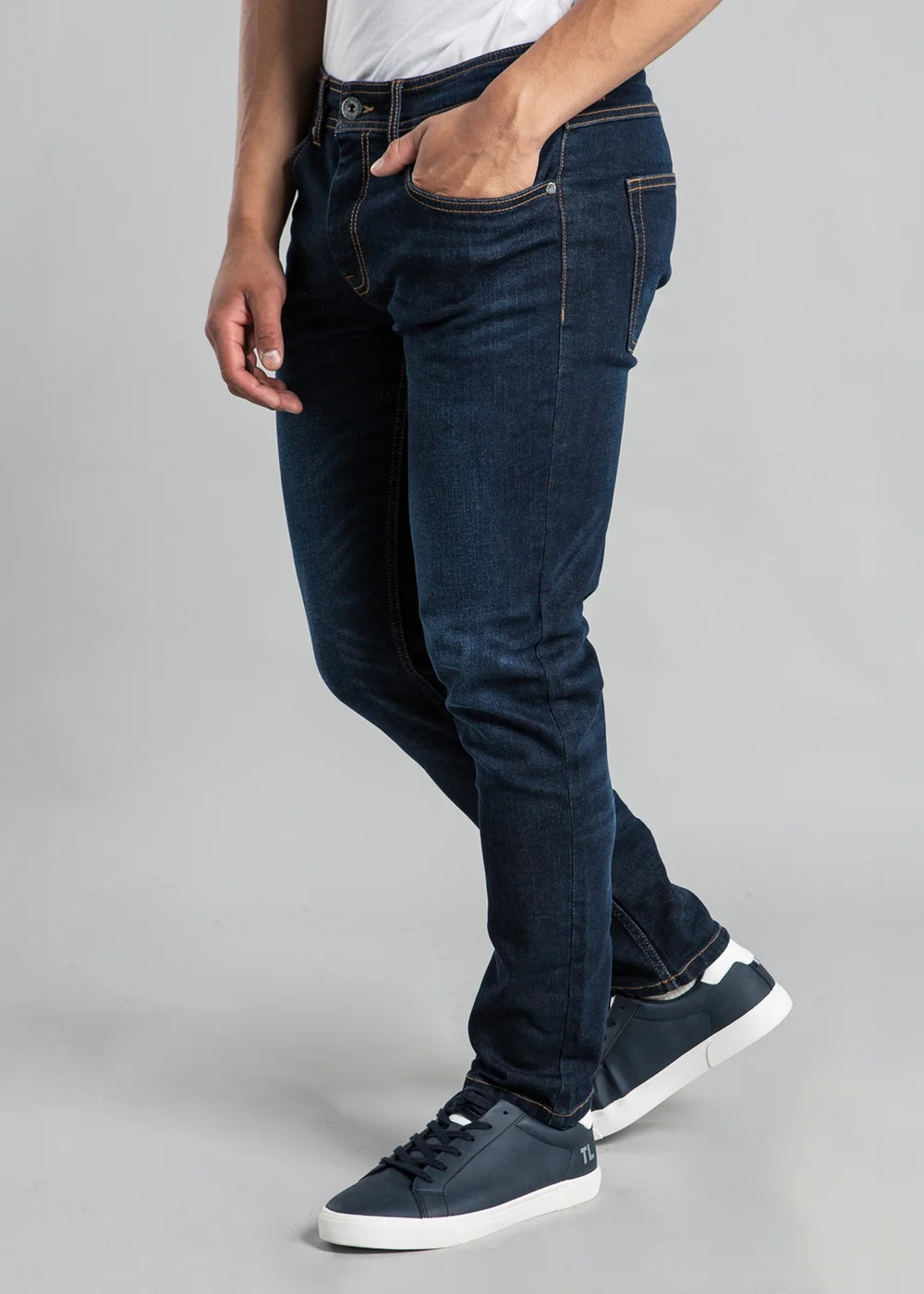 Tokyo Laundry Dark Blue Slim Fit Cotton Blend Jeans - 30/L30 Image 3