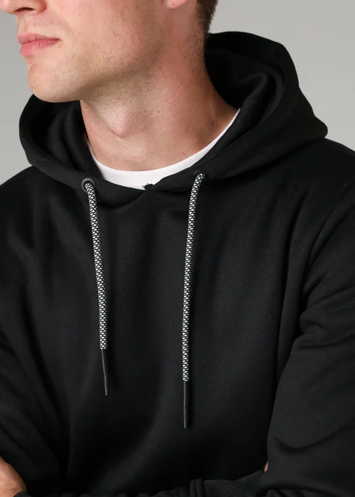 Tokyo Laundry Black Brushed Back Fleece Drawcord Hoody - S Image 3