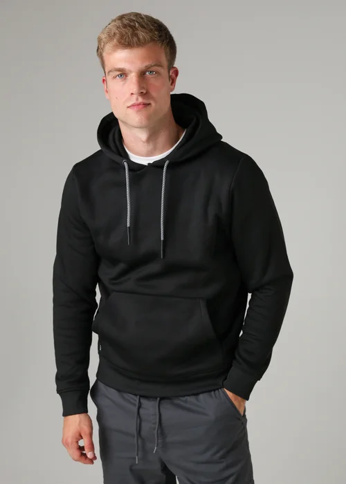 Tokyo Laundry Black Brushed Back Fleece Drawcord Hoody - S Image 1