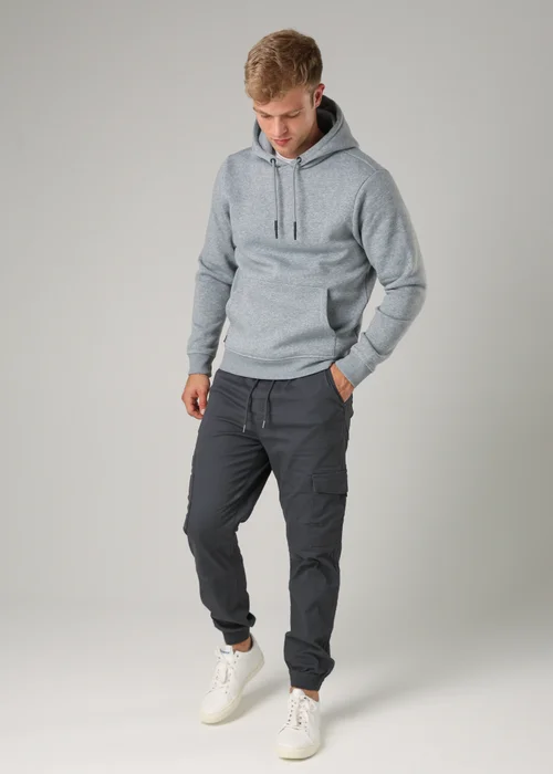 Tokyo Laundry Light Grey Brushed Back Fleece Drawcord Hoody - 2XL Image 3