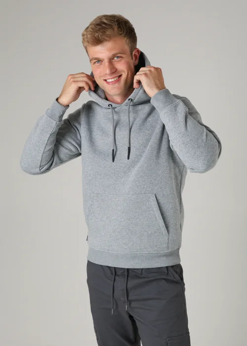 Tokyo Laundry Light Grey Brushed Back Fleece Drawcord Hoody - 2XL Image 1