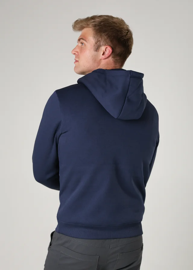 Tokyo Laundry Blue Brushed Back Fleece Drawcord Hoody