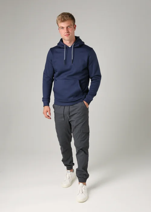 Tokyo Laundry Blue Brushed Back Fleece Drawcord Hoody - S Image 3