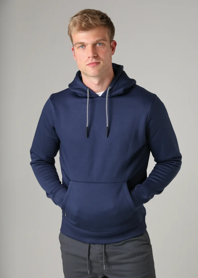 Tokyo Laundry Blue Brushed Back Fleece Drawcord Hoody