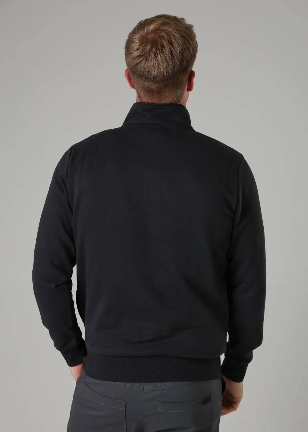 Tokyo Laundry Black Cotton Blend Quarter Zip Sweatshirt - 2XL Image 2