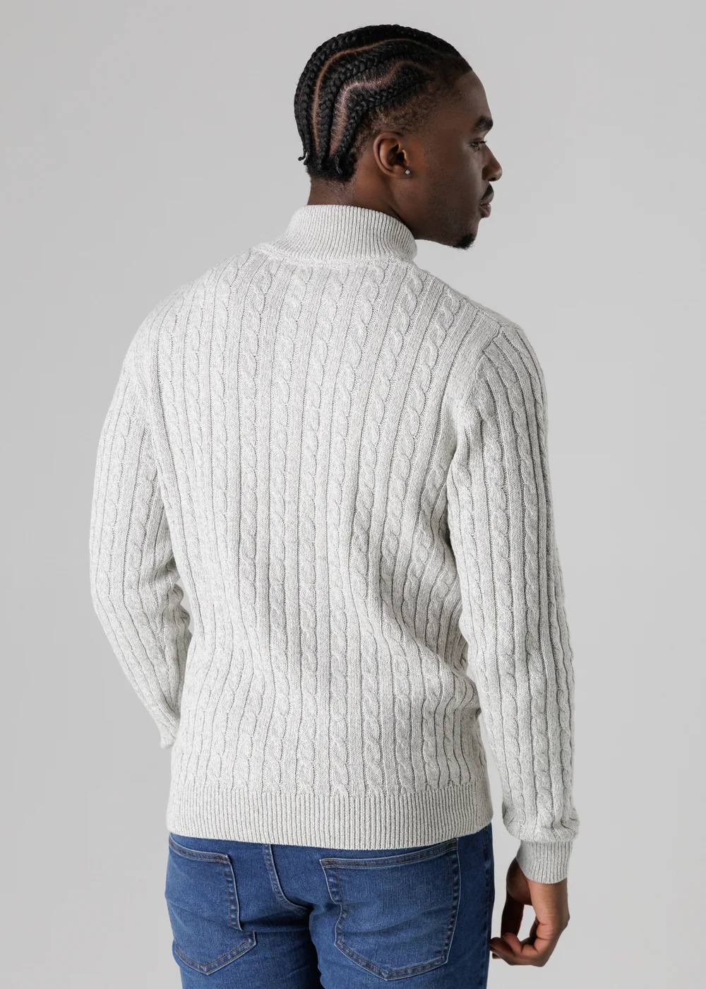 Tokyo Laundry Light Grey Quarter Zip Cotton Blend Jumper - L Image 3