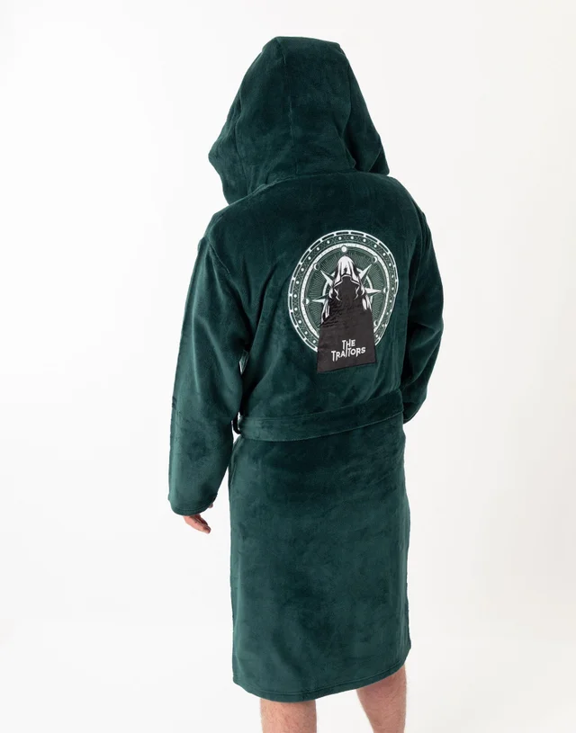 The Traitors Logo Green Hooded Bathrobe