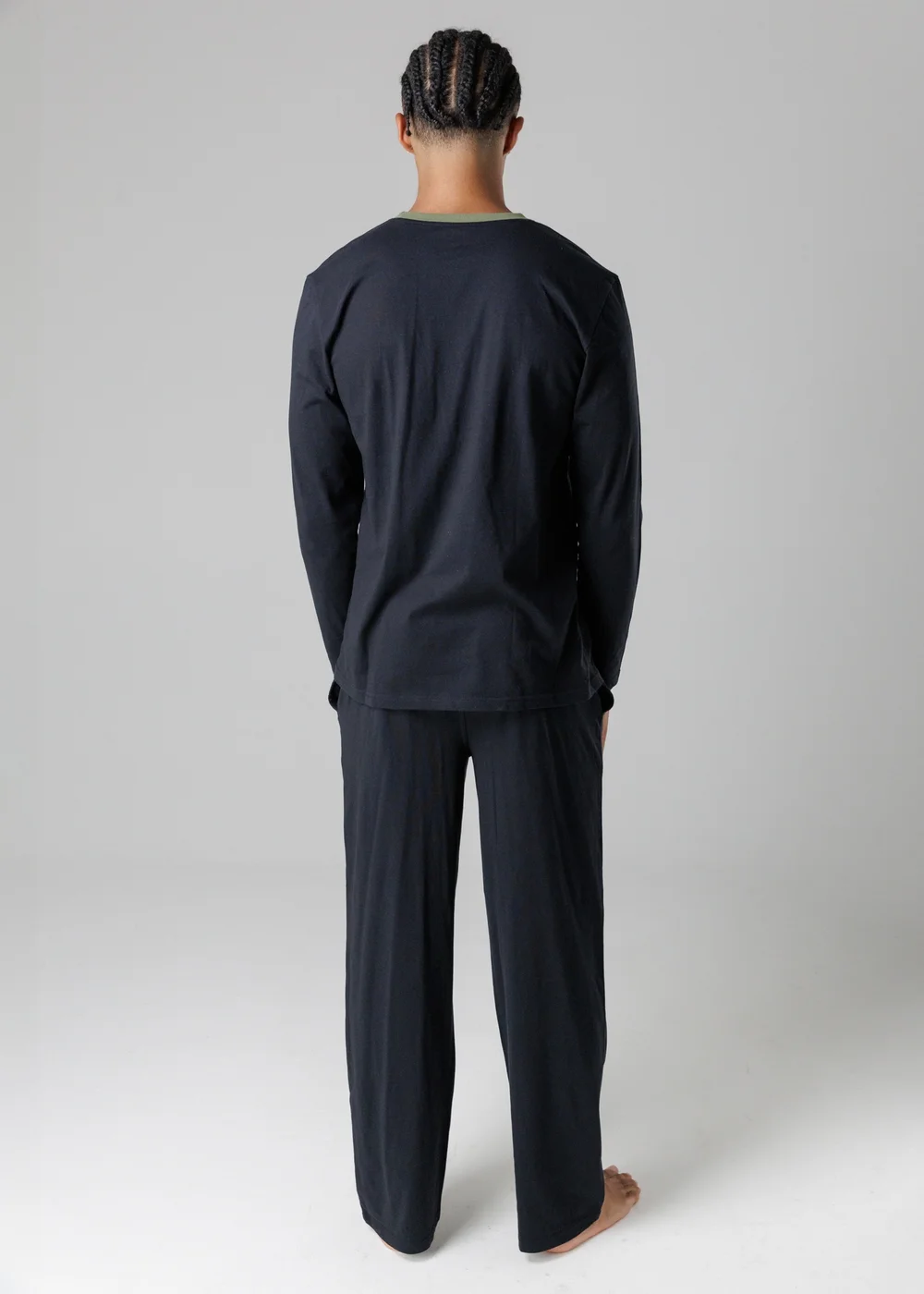 Tokyo Laundry Black Cotton Crew Neck Pyjama Set - Small Image 2