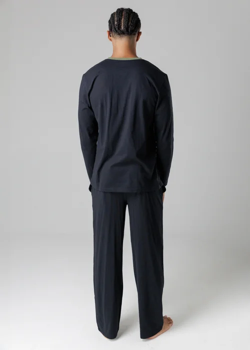Tokyo Laundry Black Cotton Crew Neck Pyjama Set - Small Image 2