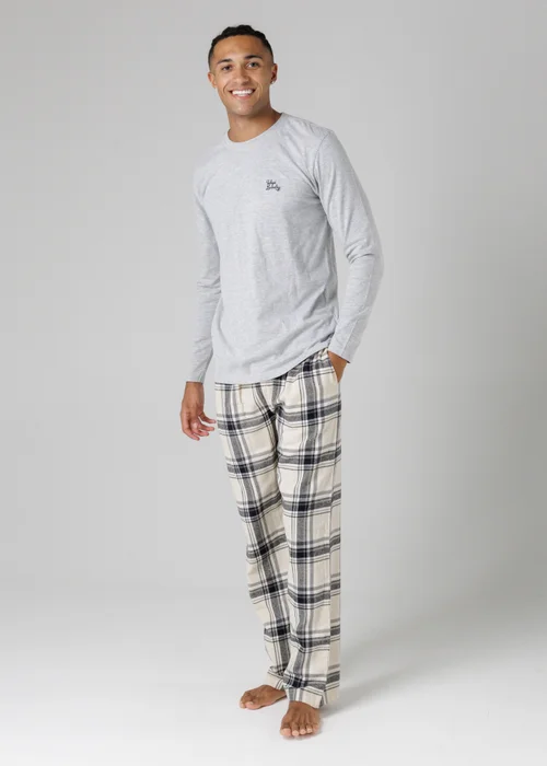 Tokyo Laundry Grey Cotton Crew Neck Pyjama Set - Extra Large Image 1