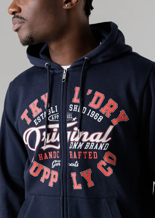 Tokyo Laundry Navy Cotton Blend Zip-Through Hoody - S Image 3