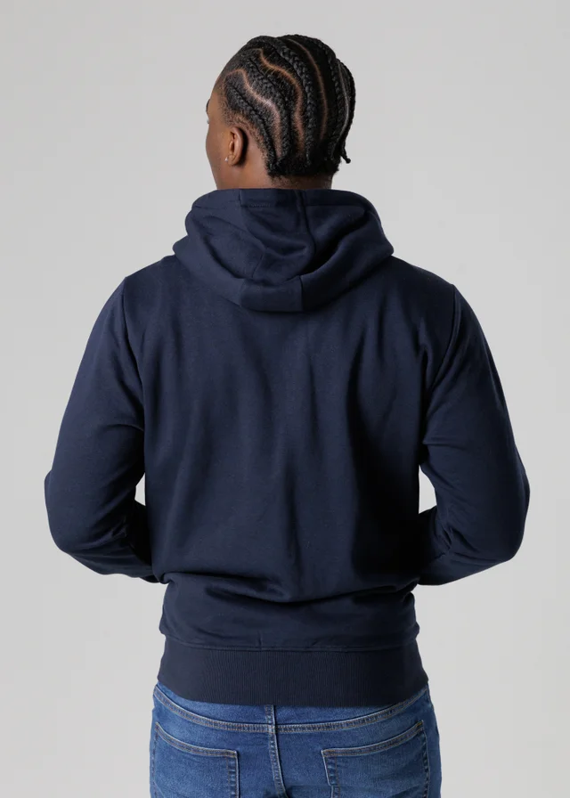 Tokyo Laundry Navy Cotton Blend Zip-Through Hoody