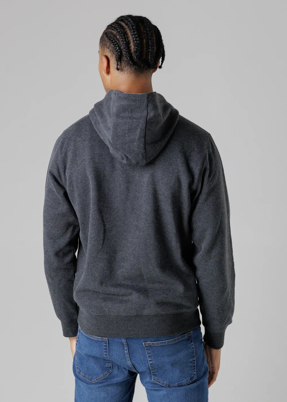 Tokyo Laundry Dark Grey Cotton Blend Drawcord Hoody - L Image 2