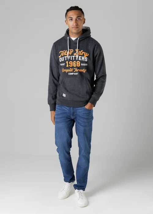 Tokyo Laundry Dark Grey Cotton Blend Drawcord Hoody - L Image 4