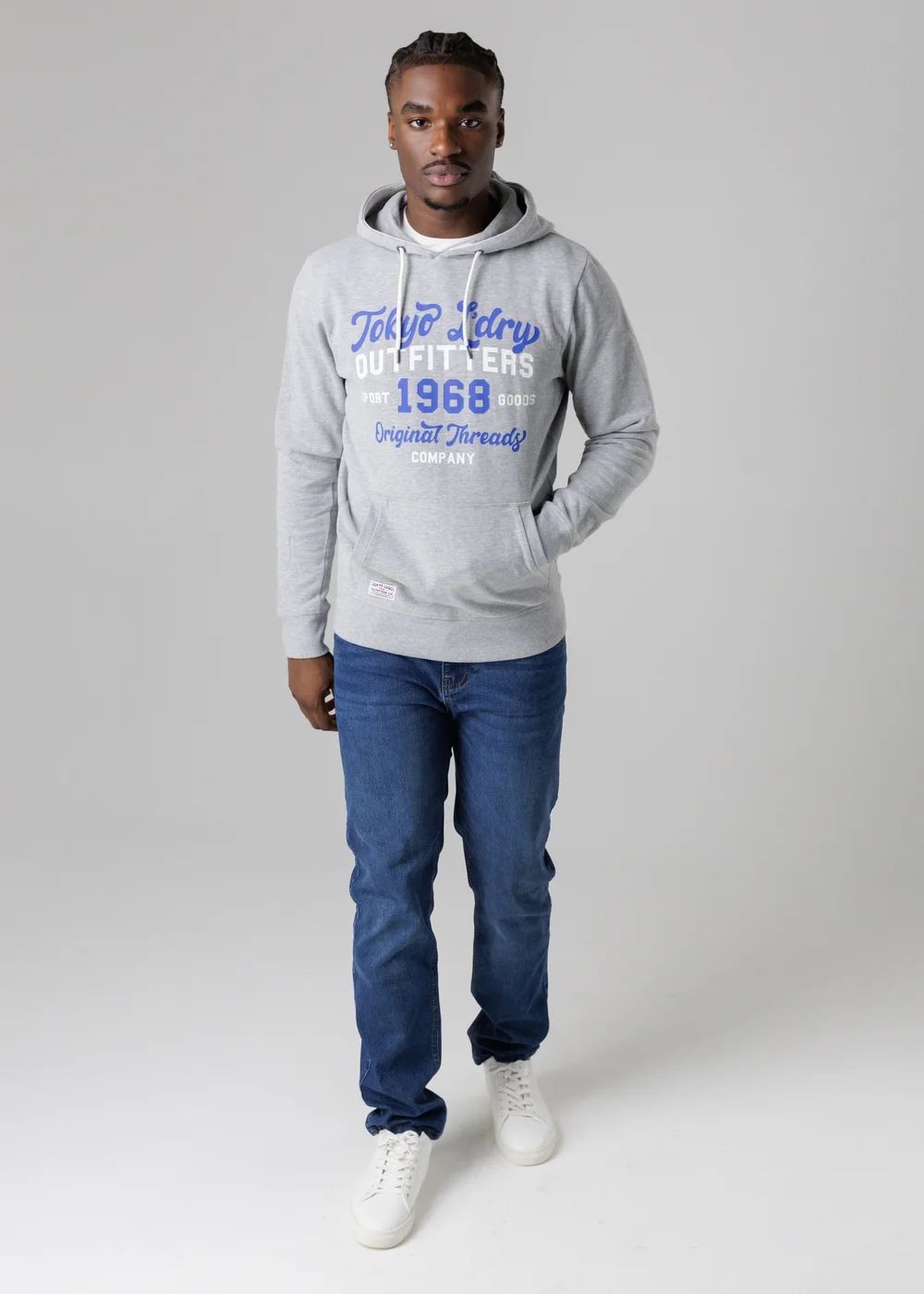Tokyo Laundry Light Grey Cotton Blend Drawcord Hoody - S Image 4