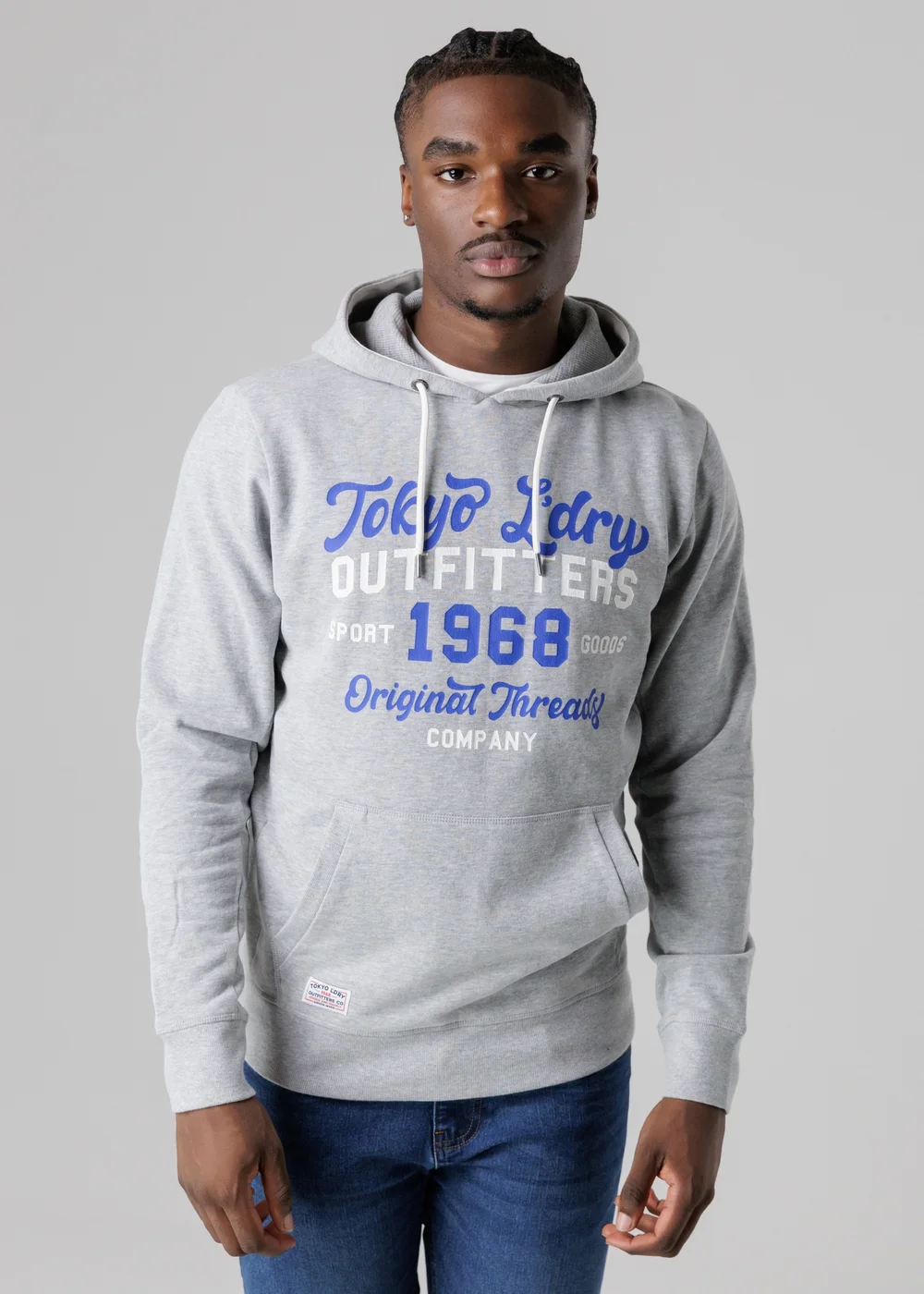 Tokyo Laundry Light Grey Cotton Blend Drawcord Hoody - S Image 1