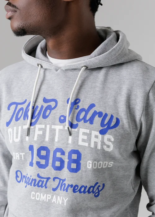 Tokyo Laundry Light Grey Cotton Blend Drawcord Hoody - S Image 3