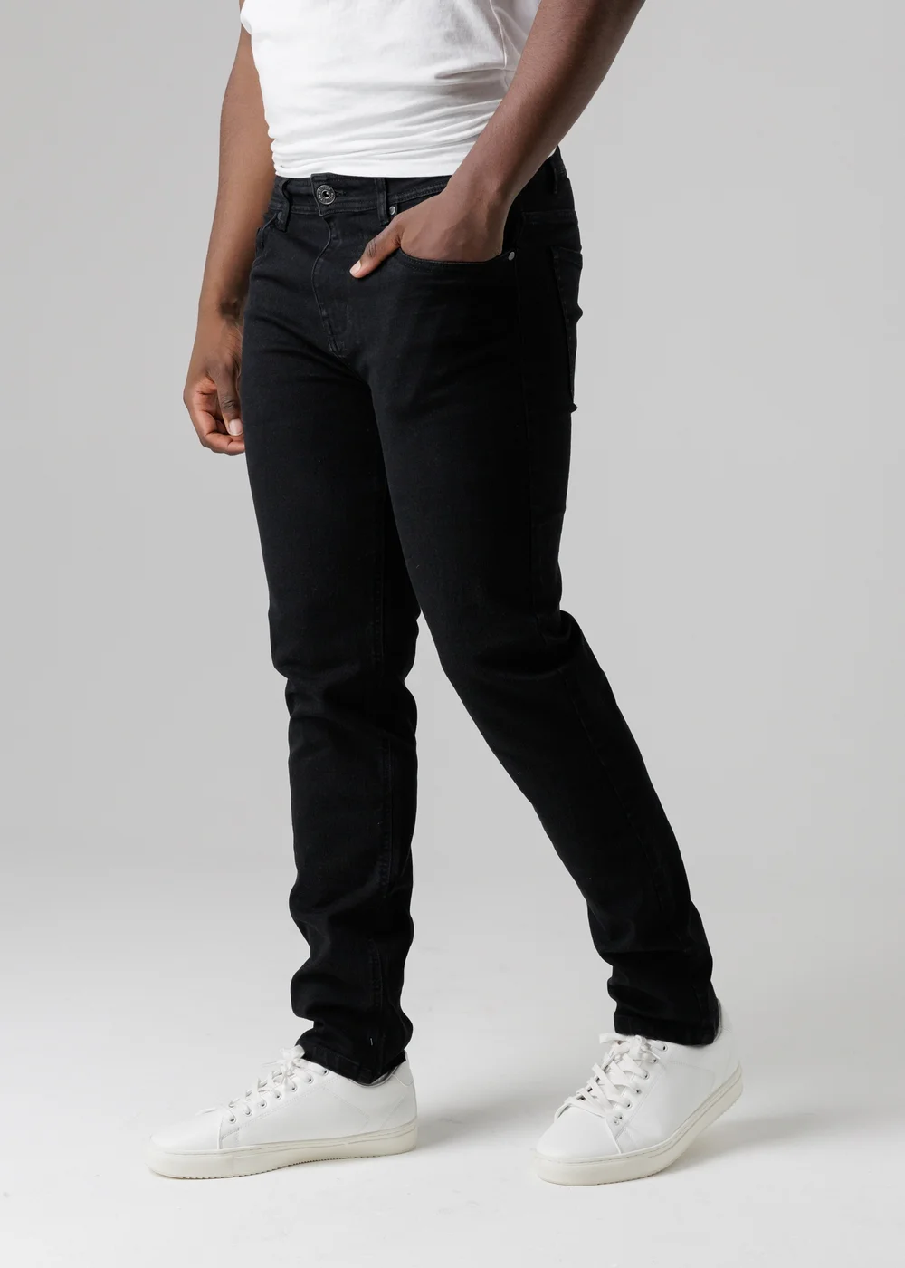 Tokyo Laundry Black Straight Fit Cotton Blend Jeans - 40/L30 Image 3