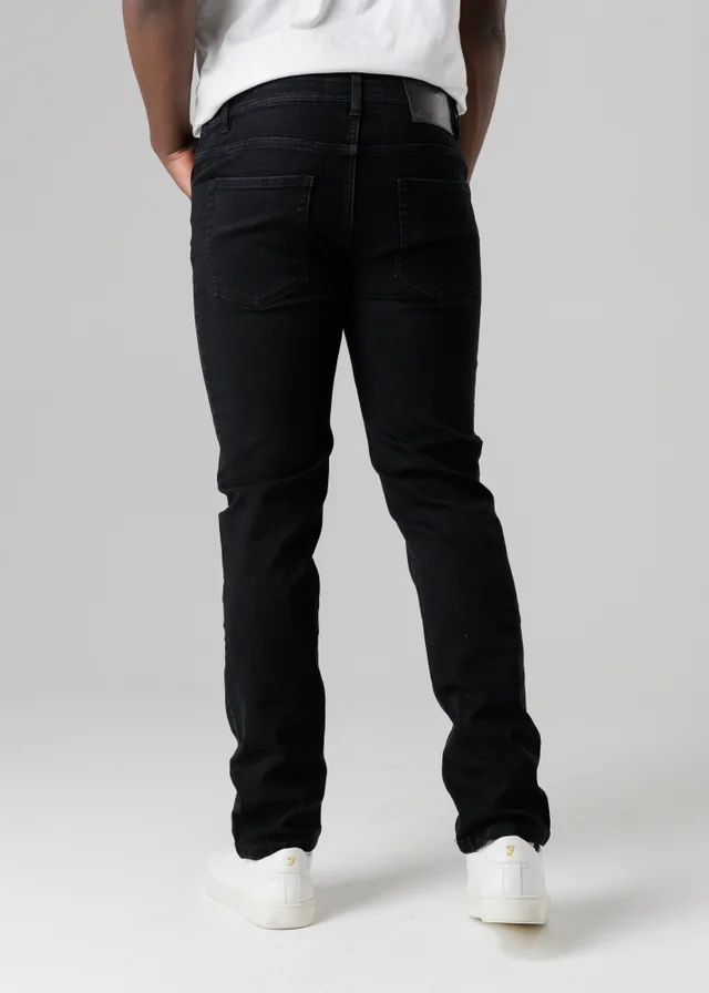 Tokyo Laundry Black Straight Fit Cotton Blend Jeans