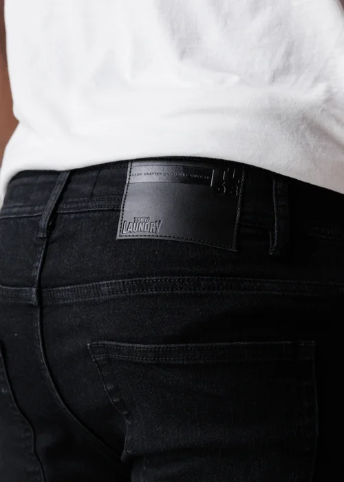 Tokyo Laundry Black Straight Fit Cotton Blend Jeans - 40/L30 Image 4