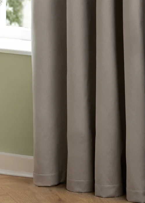 Furn The Ultimate Velvet Blackout Eyelet Curtain Pair Silver - 46W X 54D (117x137cm Image 6