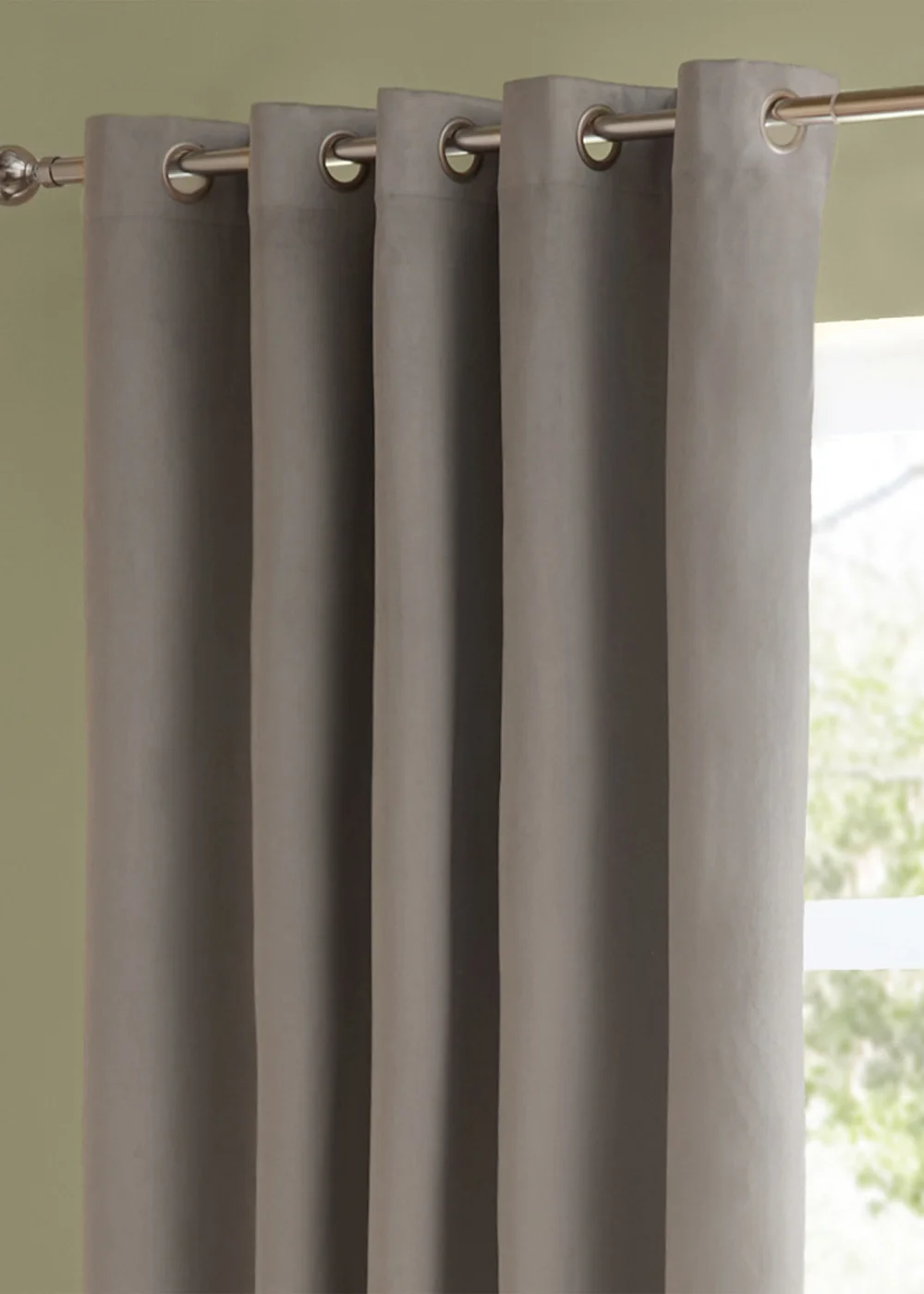 Furn The Ultimate Velvet Blackout Eyelet Curtain Pair Silver - 46W X 54D (117x137cm Image 5
