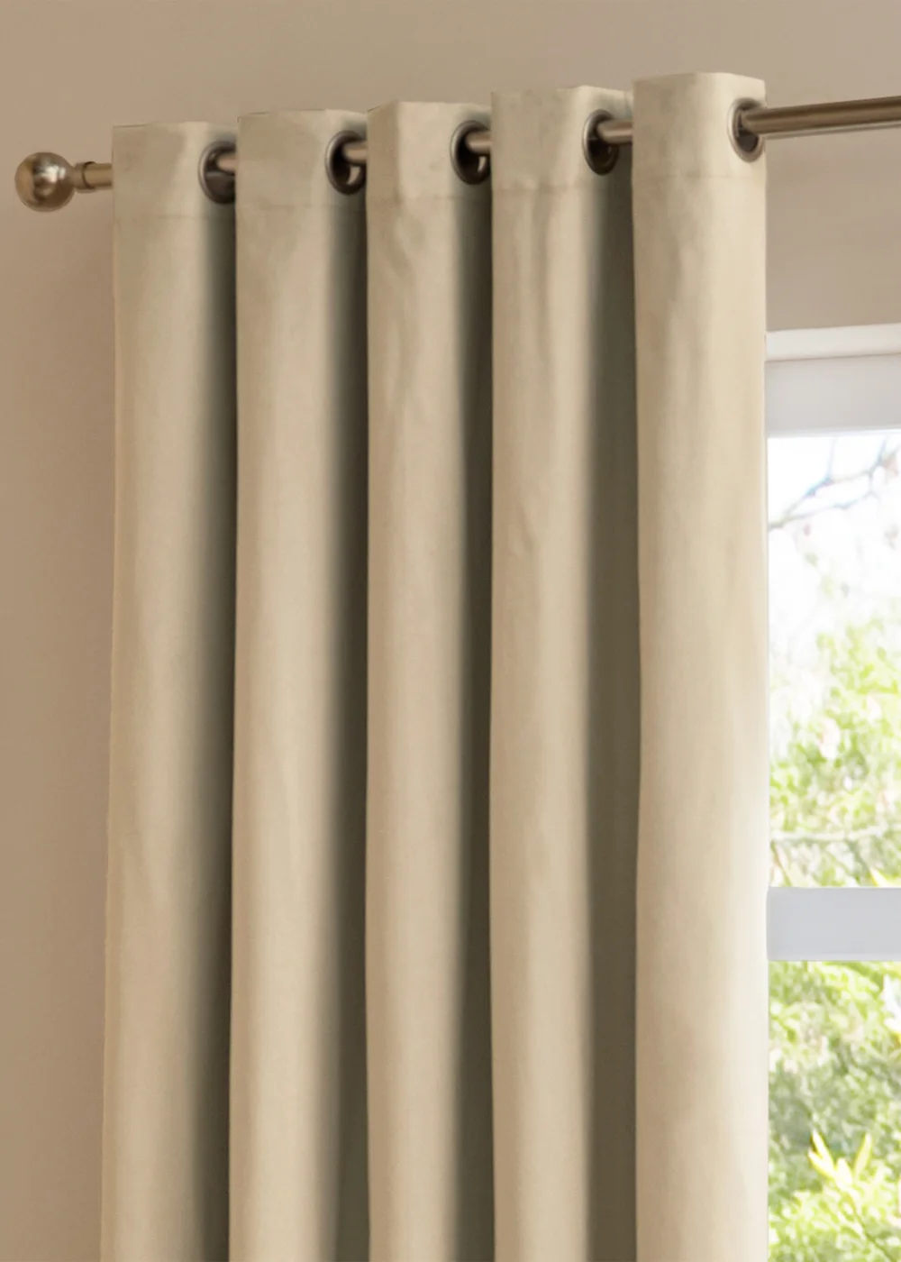 Furn The Ultimate Velvet Blackout Eyelet Curtain Pair Natural - 46W X 54D (117x137cm Image 5