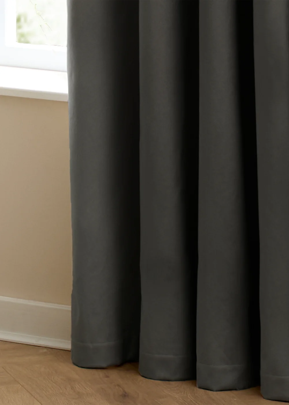 Furn The Ultimate Velvet Room Darkening Pencil Pleat Curtain Pair Charcoal - 46W X 54D (117x137cm Image 5