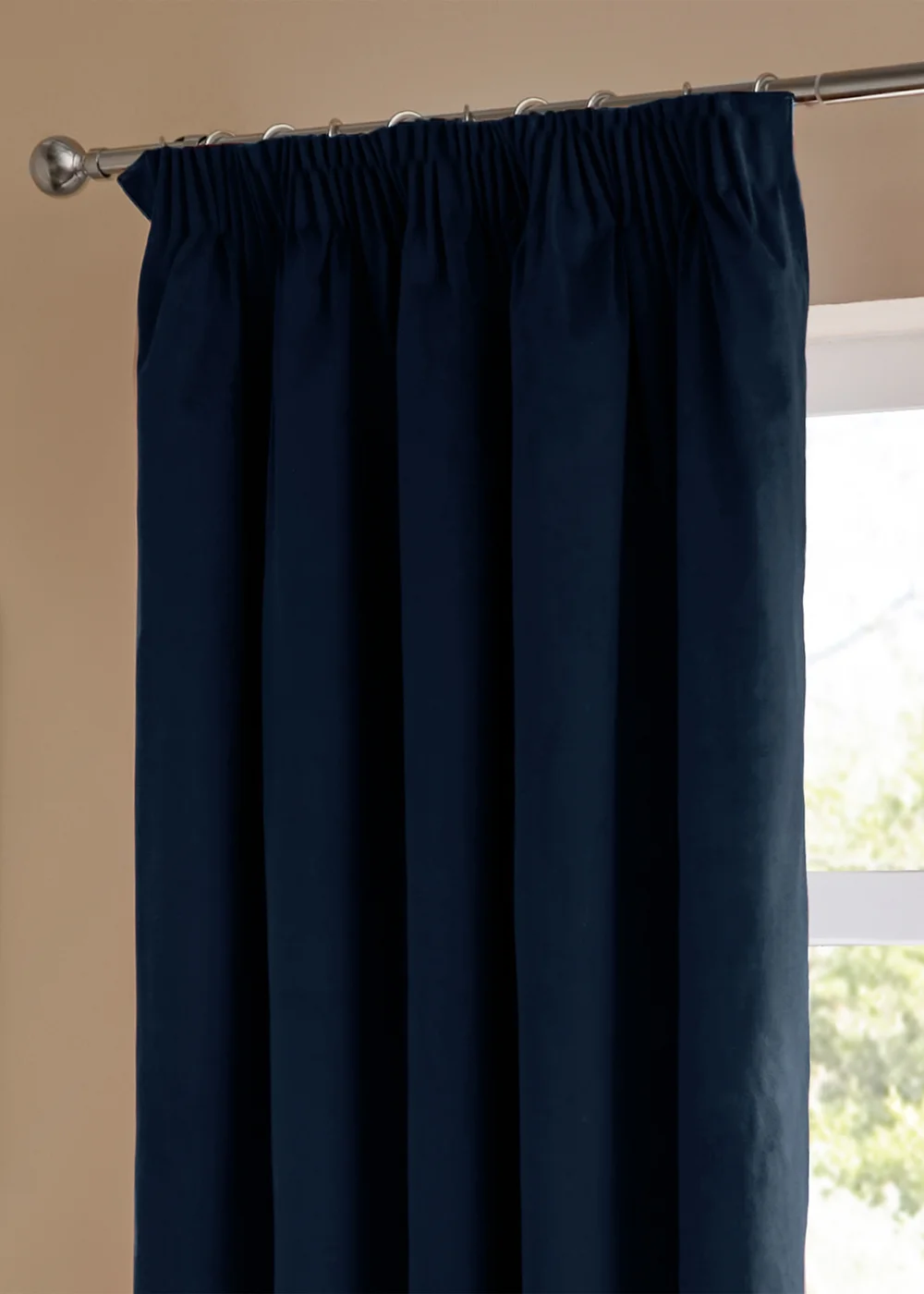 Furn The Ultimate Velvet Room Darkening Pencil Pleat Curtain Pair Royal - 46W X 54D (117x137cm Image 4