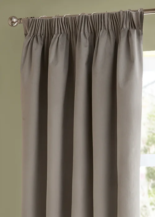 Furn The Ultimate Velvet Room Darkening Pencil Pleat Curtain Pair Silver - 46W X 54D (117x137cm Image 4