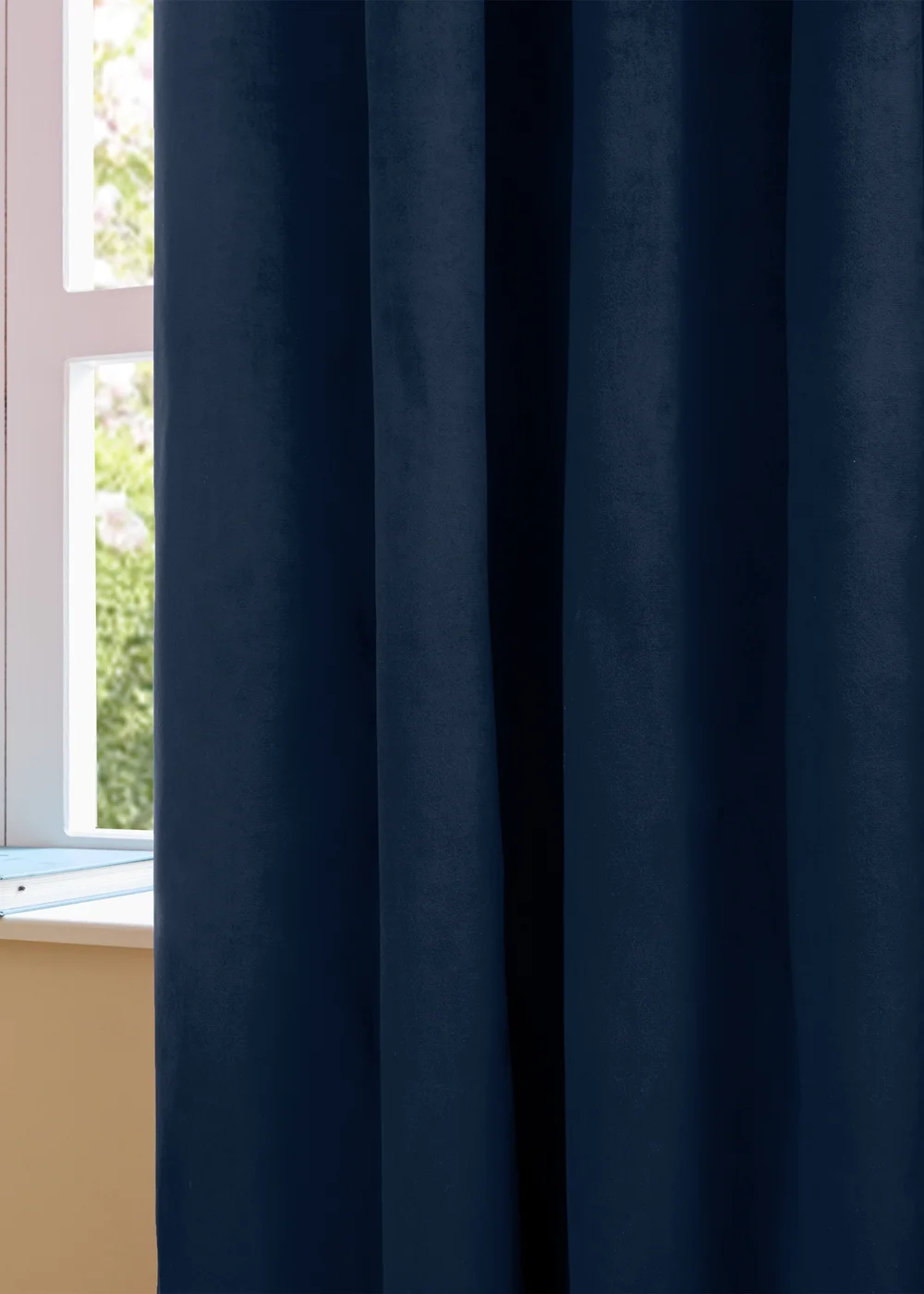 Furn The Ultimate Velvet Room Darkening Eyelet Curtain Pair Royal - 46W X 54D (117x137cm Image 3