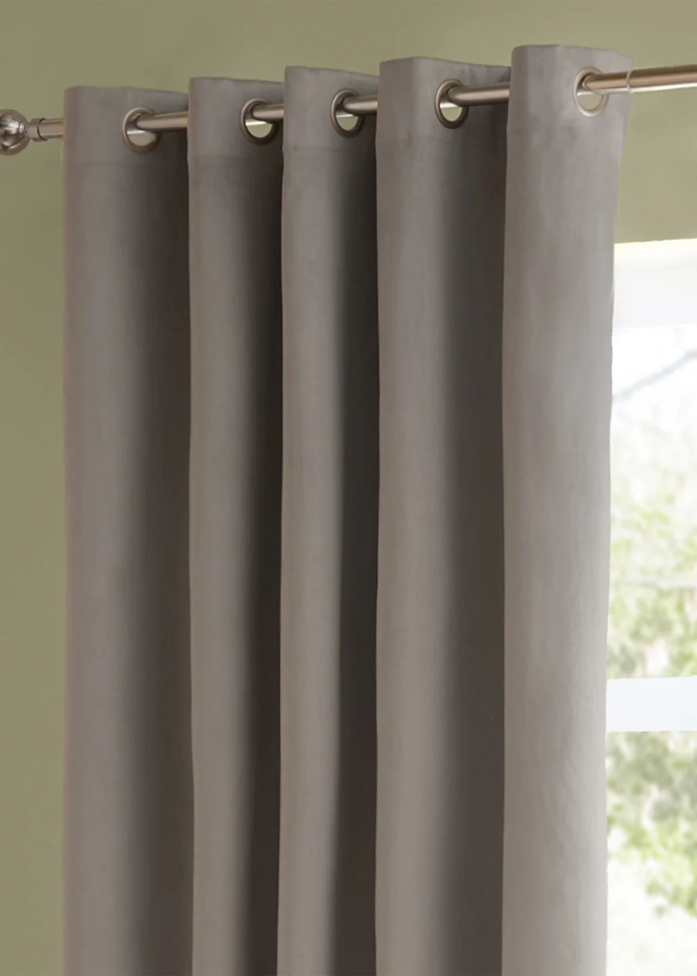 Furn The Ultimate Velvet Room Darkening Eyelet Curtain Pair Silver - 46W X 54D (117x137cm Image 4