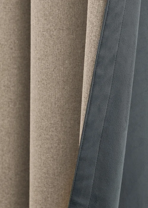 Furn Verso Reversible Suede-look Blackout Eyelet Curtain Pair Petrol - 46W X 54D (117x137cm Image 5
