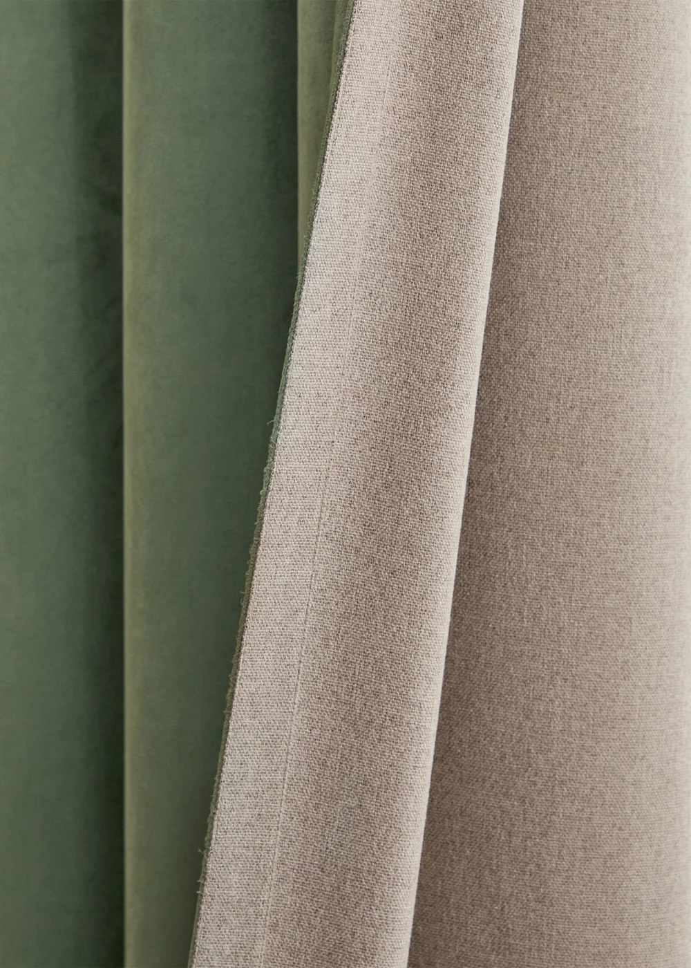 Furn Verso Reversible Suede-look Blackout Eyelet Curtain Pair Green - 46W X 54D (117x137cm Image 3