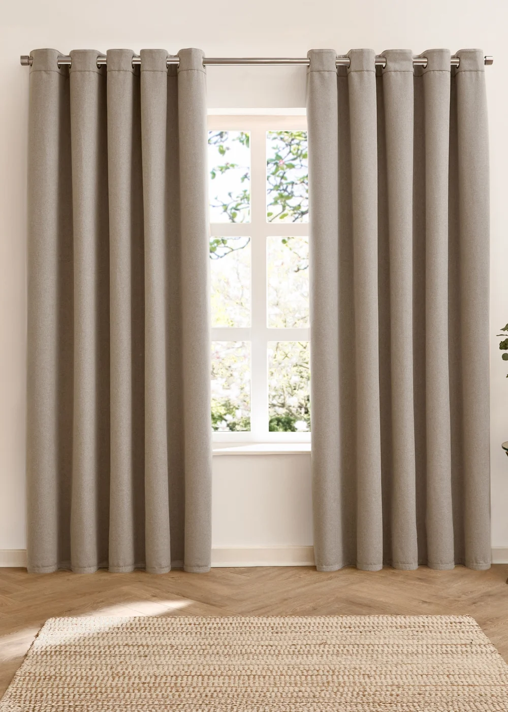 Furn Verso Reversible Suede-look Blackout Eyelet Curtain Pair Green - 46W X 54D (117x137cm Image 4