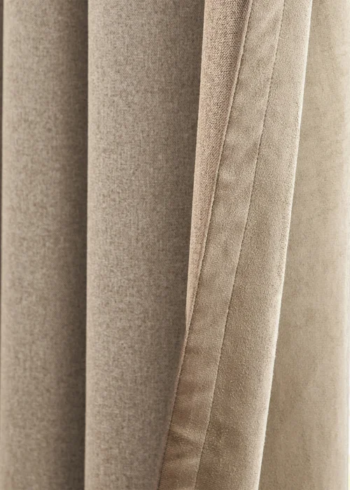 Furn Verso Reversible Suede-look Blackout Eyelet Curtain Pair Mocha - 46W X 54D (117x137cm Image 5