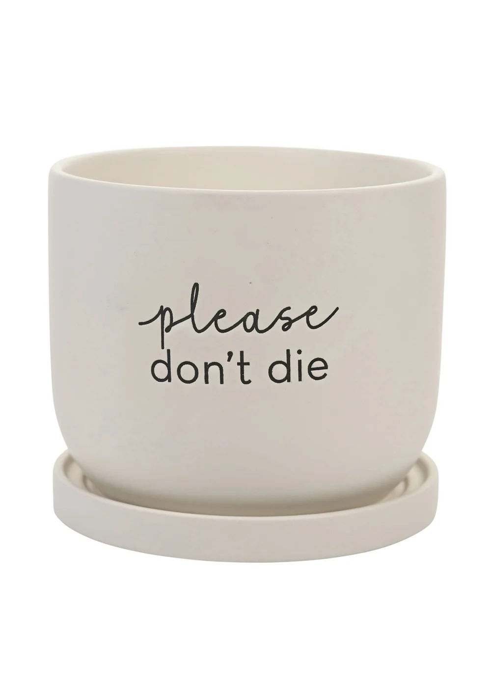 Country Living White Ceramic Plant Pot Please Don't Die - One Size Image 1