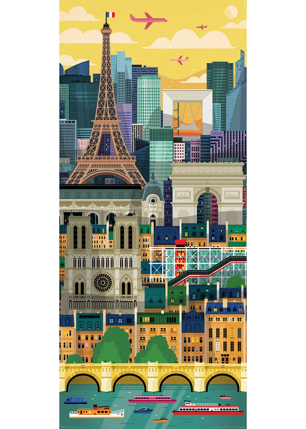 Fred Multi-coloured Paris Puzzle 1000pc - One Size Image 3