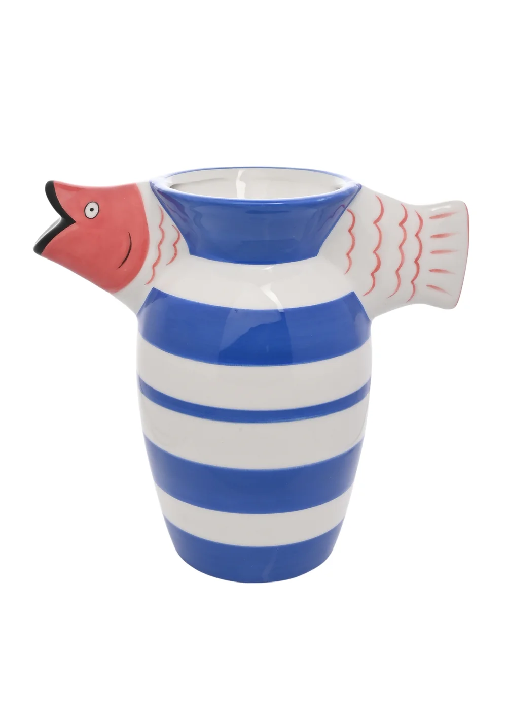 Hestia Multi-coloured Fish Striped Deco Vase - One Size Image 1