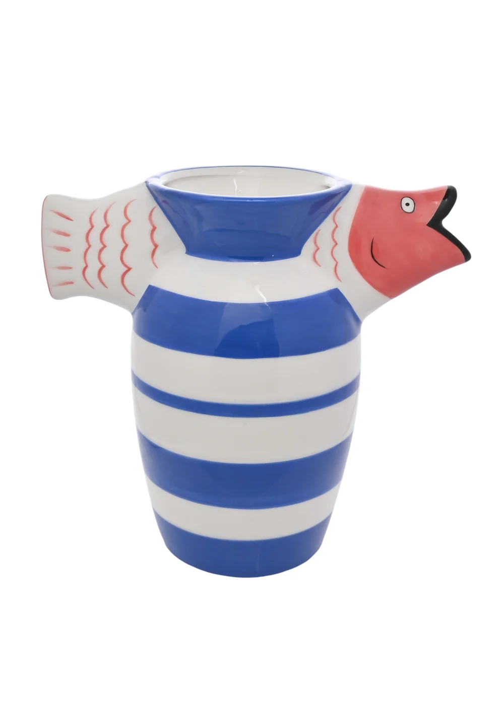 Hestia Multi-coloured Fish Striped Deco Vase - One Size Image 3