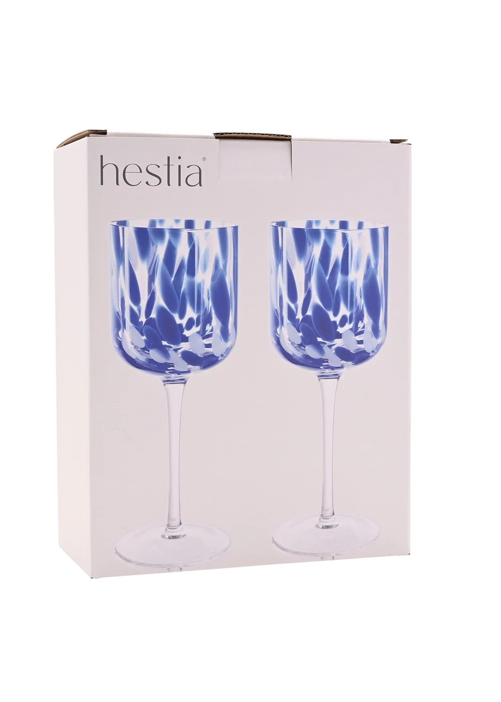 Hestia Blue Tortoise Shell Wine Glasses Set of 2 - One Size Image 5