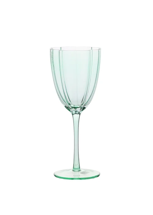 Hestia Scallop Wine Glasses Green Set of 2 - One Size Image 2